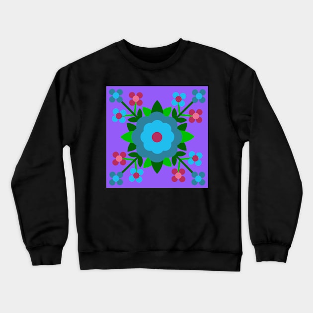 Teal Rose of Sharon Crewneck Sweatshirt by Scarlett_Rose_Artist